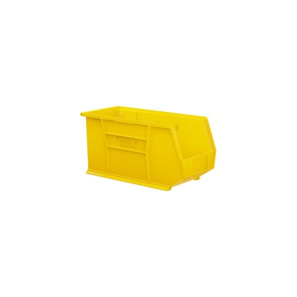 Hang & Stack Storage Bin, Plastic, Yellow, 9 in H, 8-1/4 in W, 18 in L, 6 PK